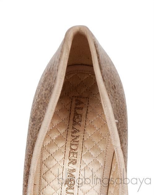ALEXANDER MCQUEEN Gold Glitter Heart Pumps