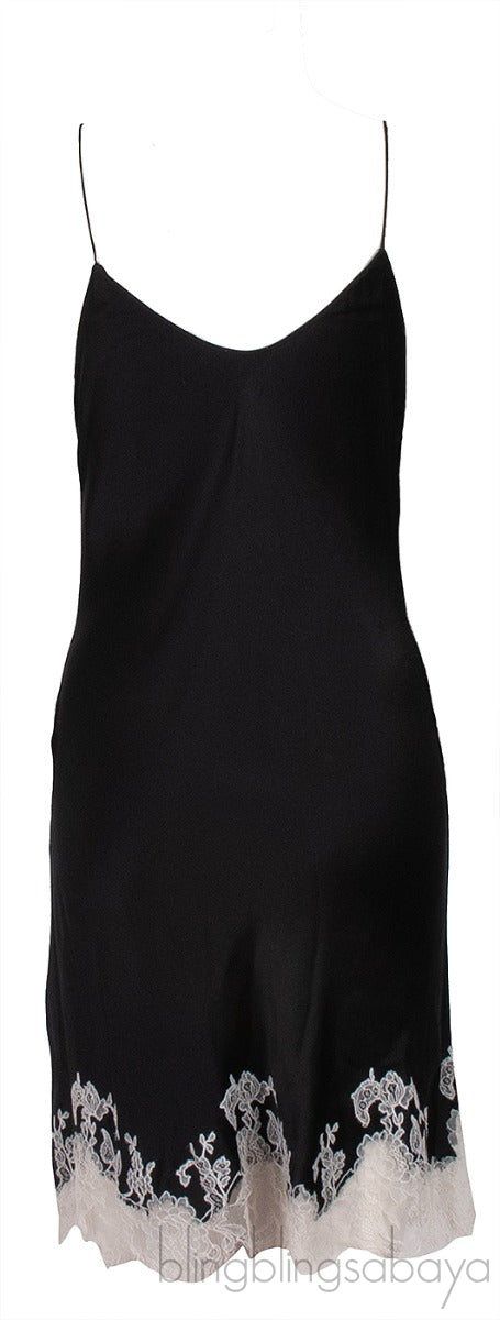 Black & White Lace Trim Cami Dress