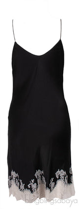 Black & White Lace Trim Cami Dress