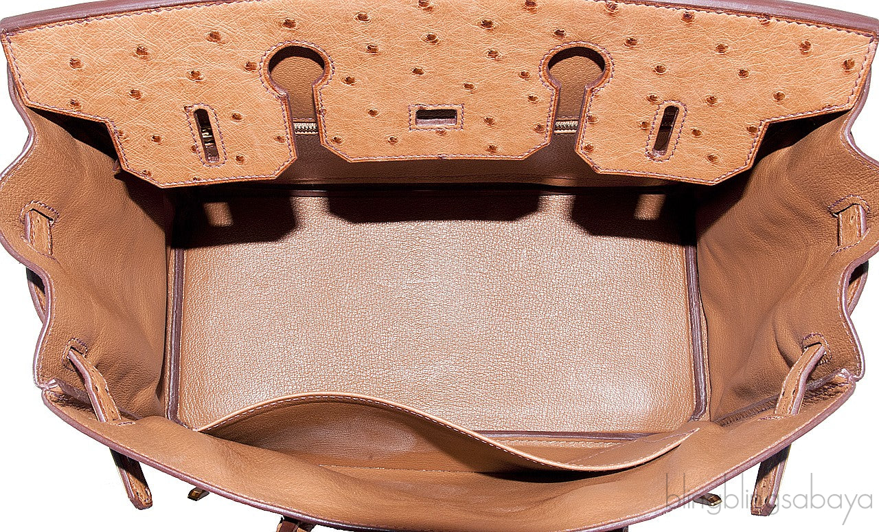 Birkin 30 Cognac Ostrich GHW