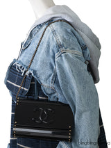 Black Hard Clutch Shoulder Bag