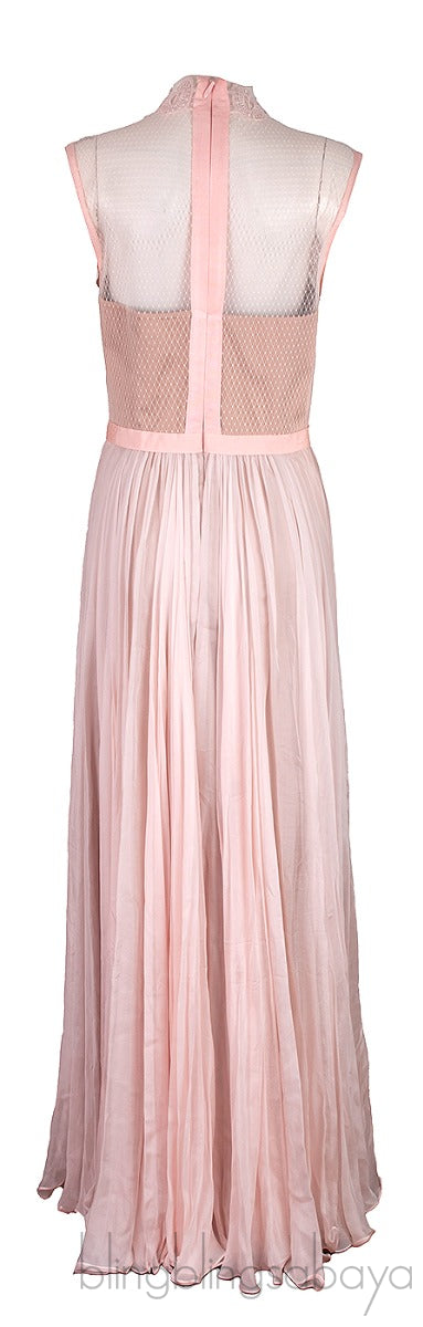Peach Lace Sleeveless Dress