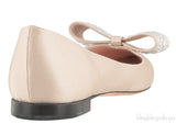Nude Pointed Toe Bow Flat