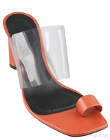 Brown PVC One Finger Slide Mule