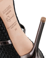Maureen Black Woven Satin Mules