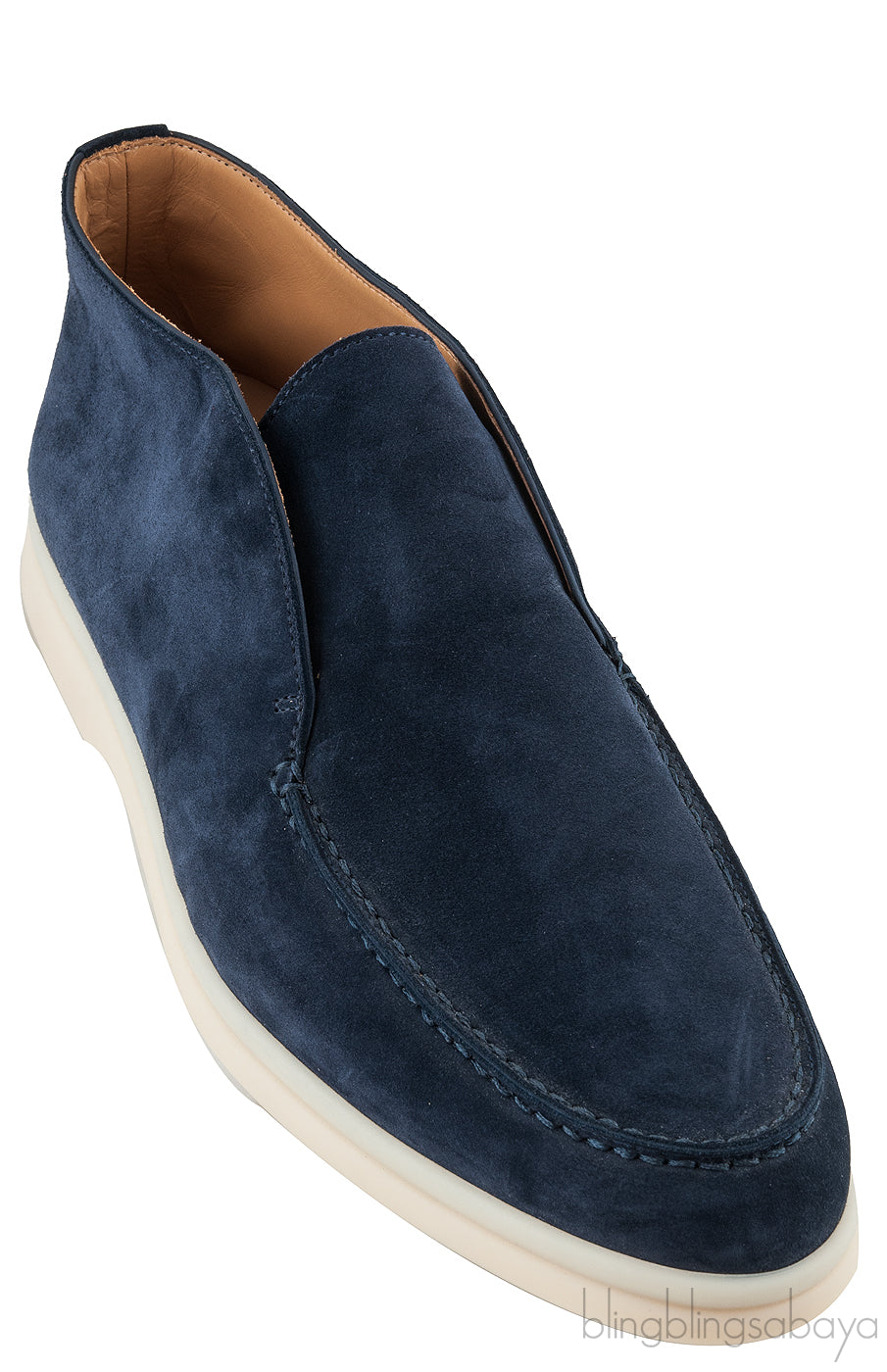 Navy Blue Open Walk Suede Loafer