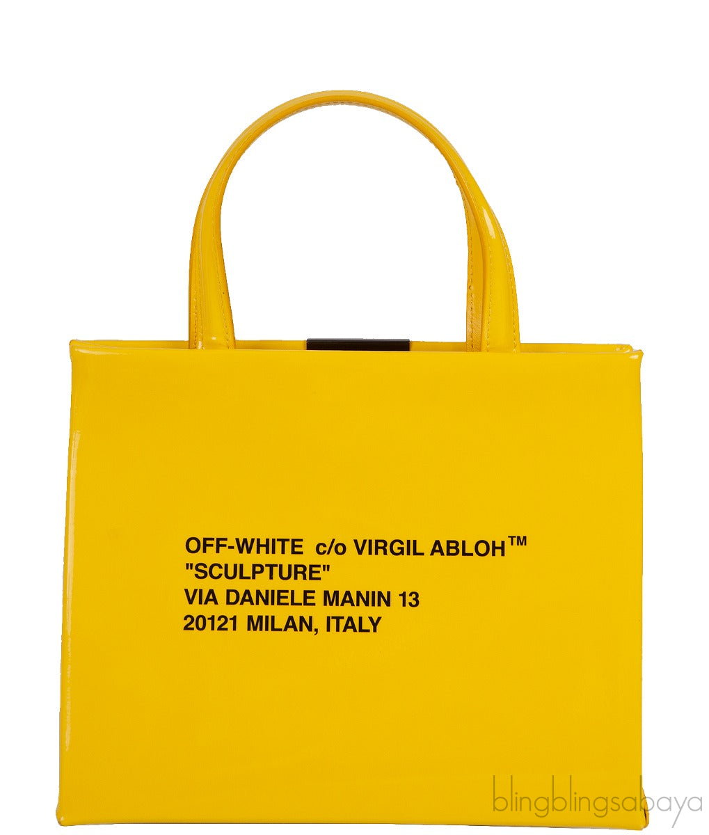 Yellow Patent Mini Box Bag