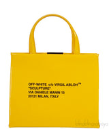 Yellow Patent Mini Box Bag