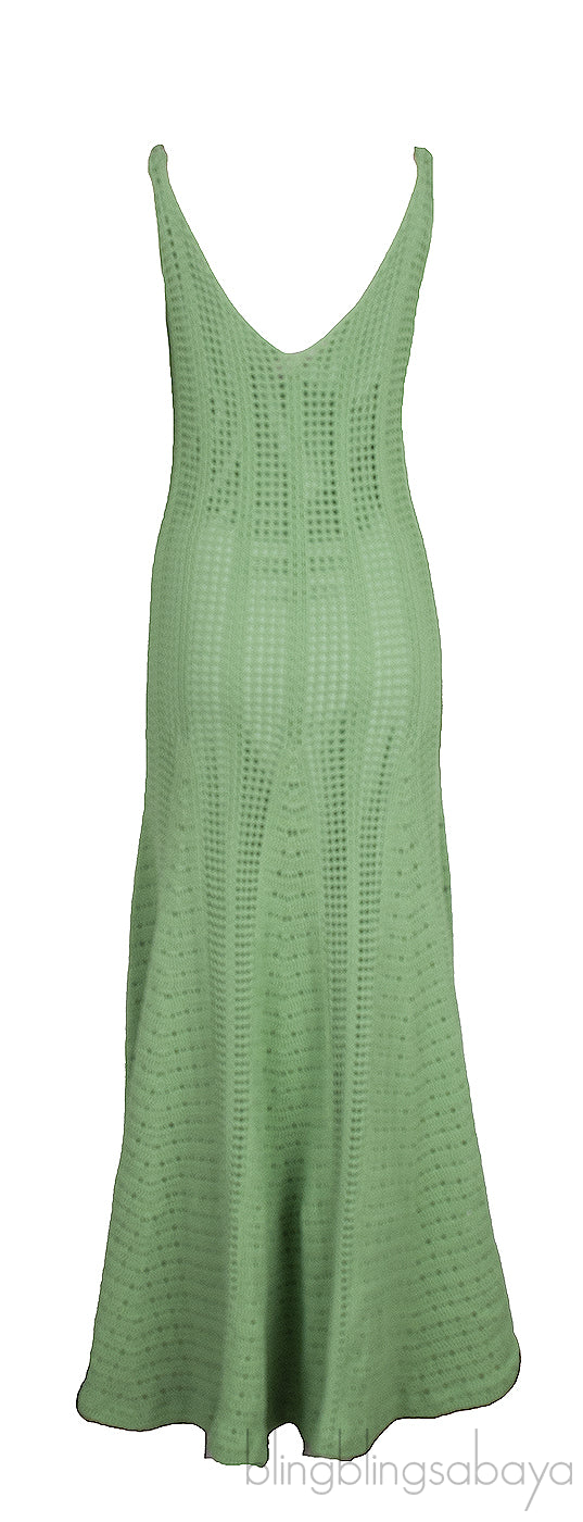 Green Crocheted Maxi Dress