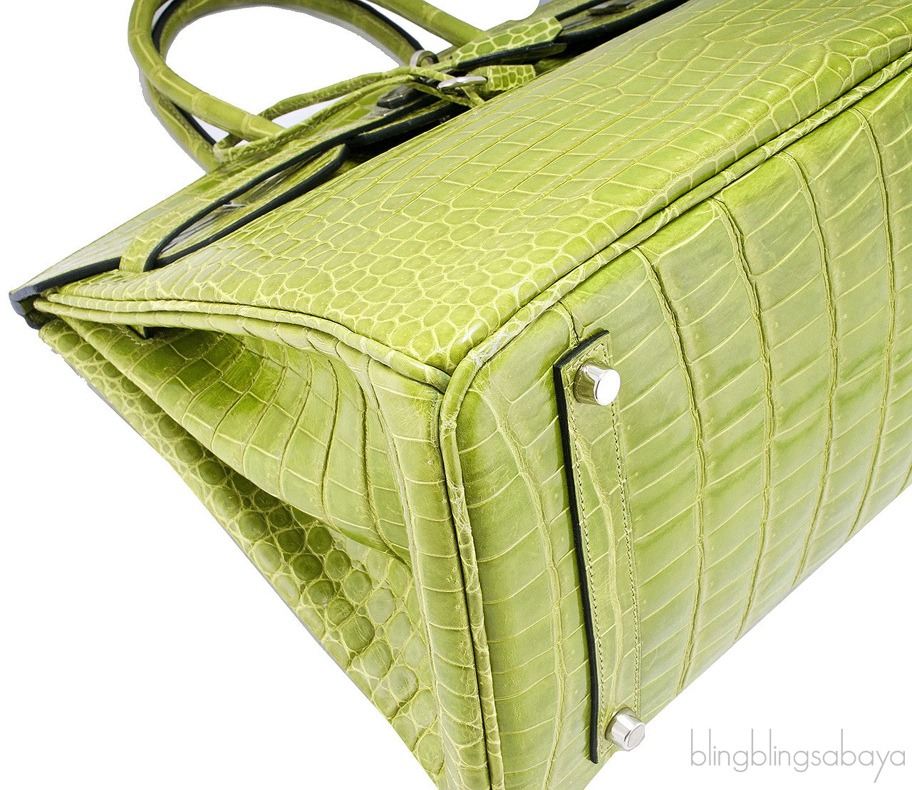 Birkin 35 Vert Anis Porosus PHW