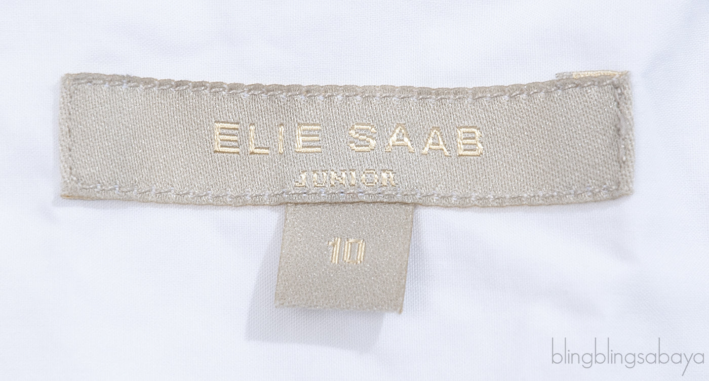 Elie Saab White Long Sleeve Pleated Shirt