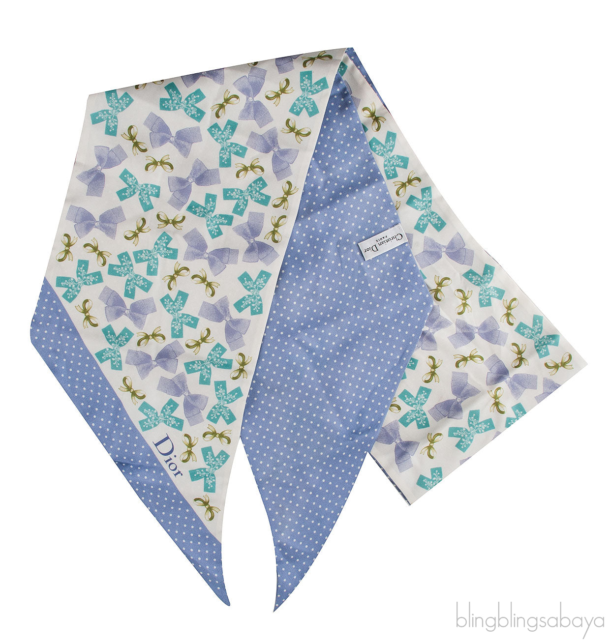 Bow & Polka dot Lilac Scarf