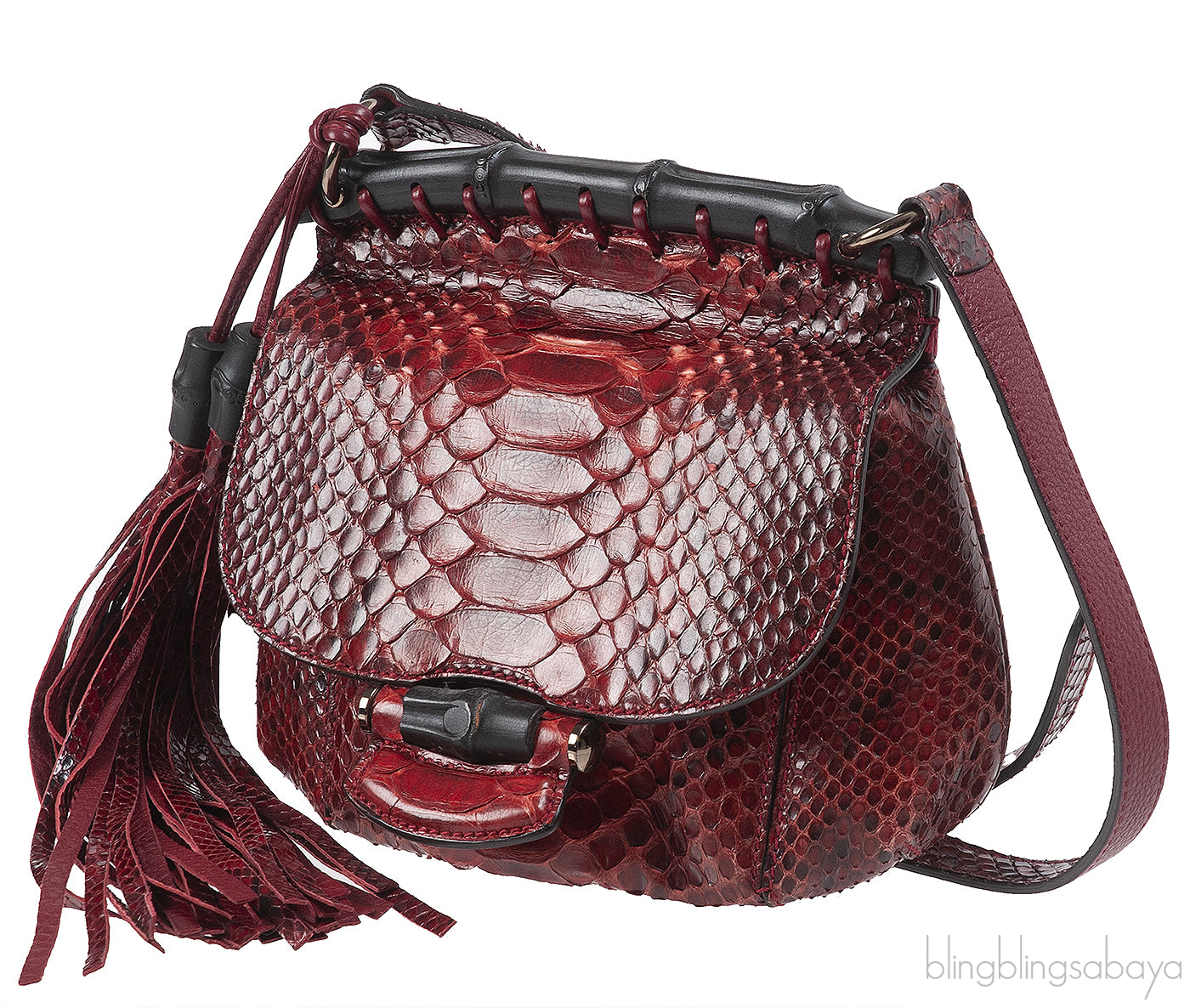 Gucci Red Python Nouveou Mini Shoulder Bag