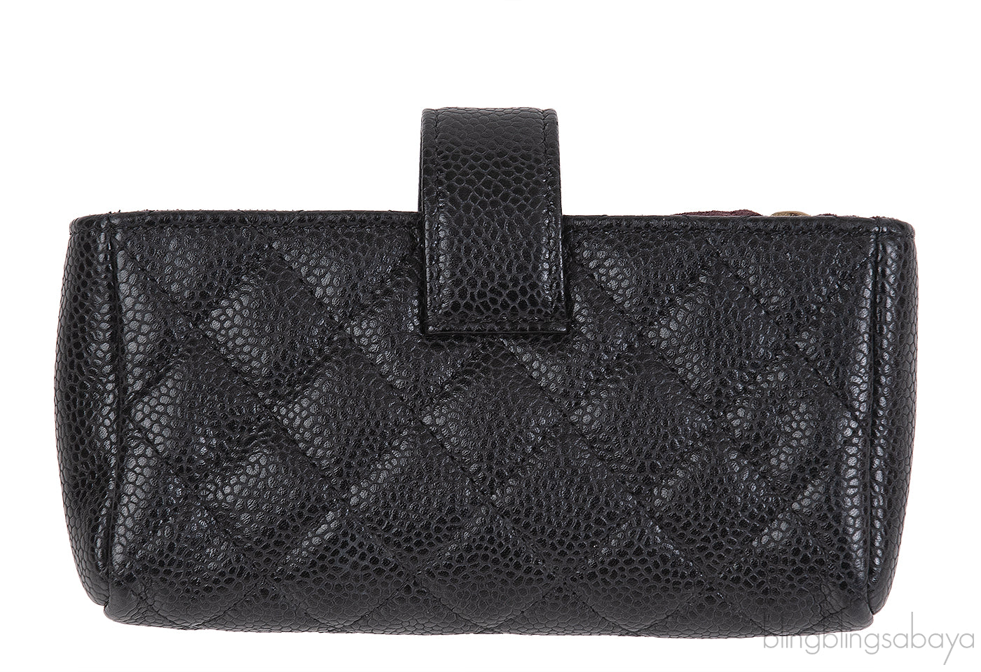 Chanel Black Quilted Phone Holder GHW