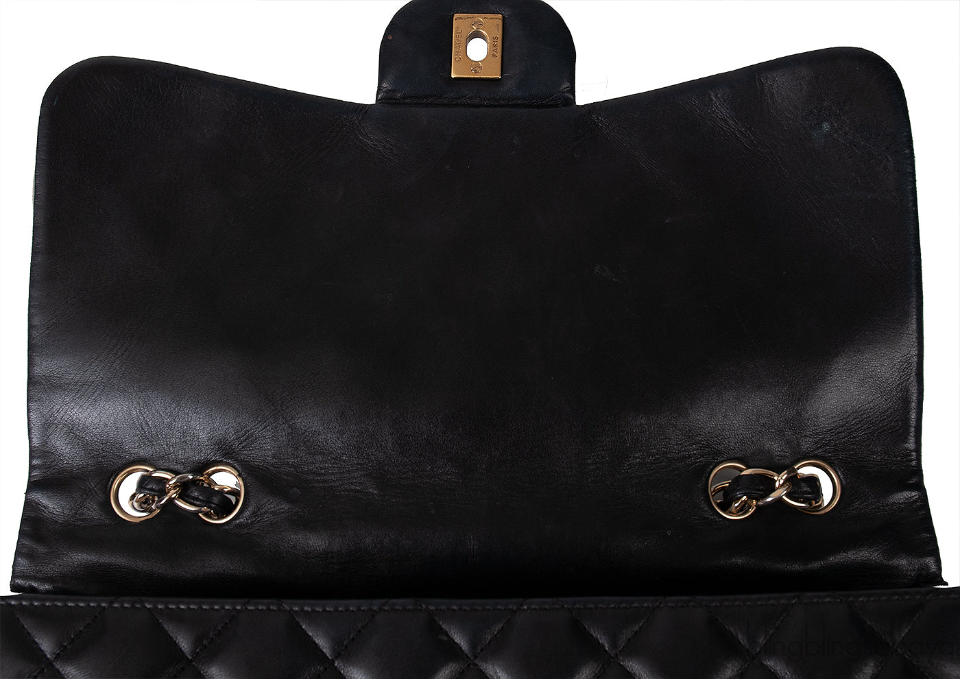 Black Quilted Vintage Jumbo Flap Bag GHW