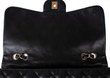 Black Quilted Vintage Jumbo Flap Bag GHW