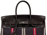 Birkin 35 Ebene Leather & Canvas