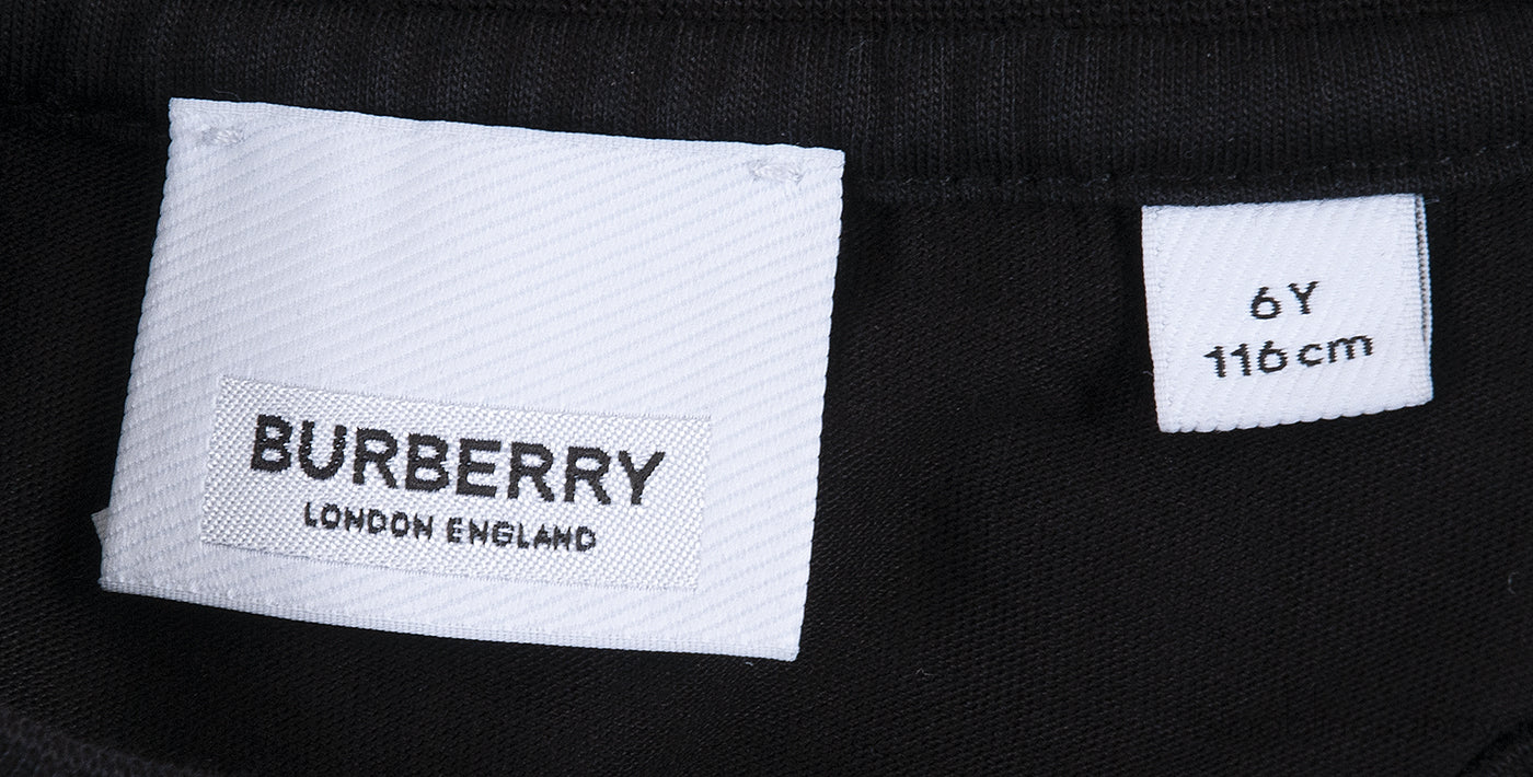 Black Logo Embroidered Kids T-shirt