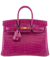 Birkin 25 Rose Sheherazade Crocodile