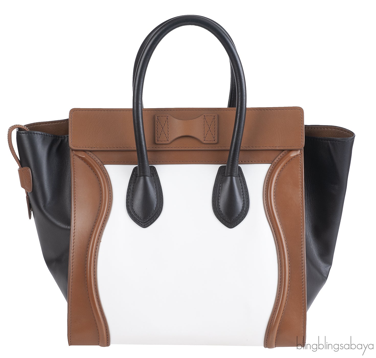 Celine Tri-color White Black & Brown Mini Luggage
