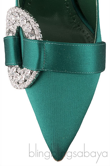 Tartonacri Emerald Satin Heels