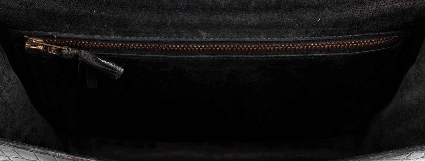 Vintage Constance Black Crocodile