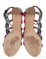 Chanel Camellia Strappy Pearl Red Sandals