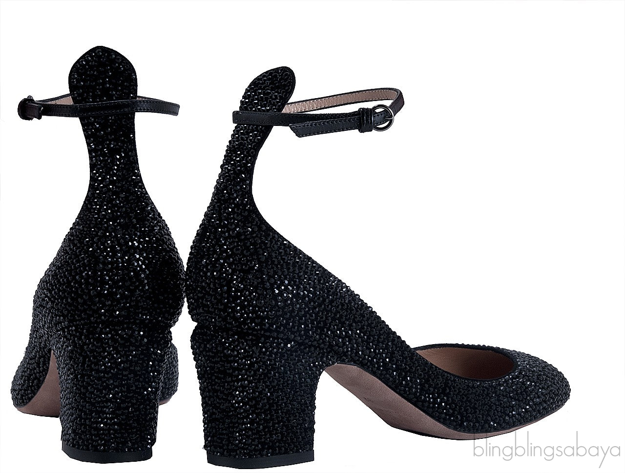 Crystal Bead Embellished Pump