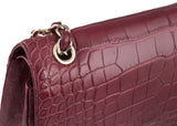 Classic Bordeaux Crocodile Jumbo Bag