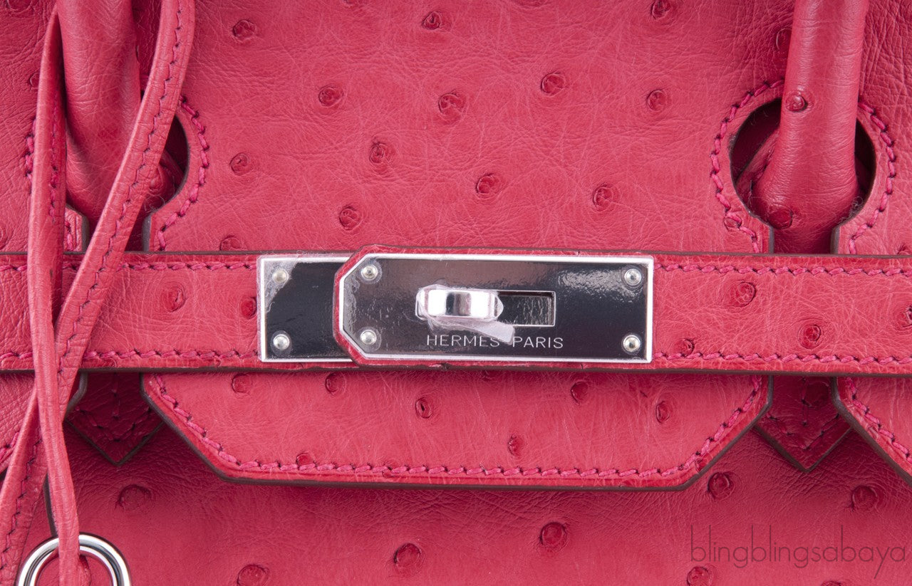 Birkin 35 Ostrich Bougainvillier