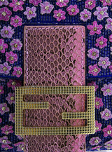 Ricami Embroidered Baguette Bag
