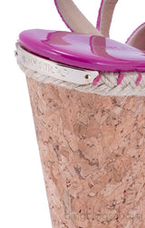 Nessa Viper Print Cork Wedges