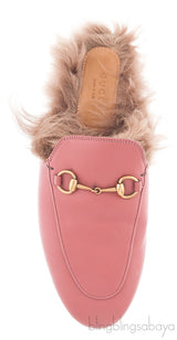 Pink Princetown Fur Slide