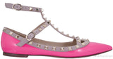 Patent Pink Rockstud Flat Ballerina