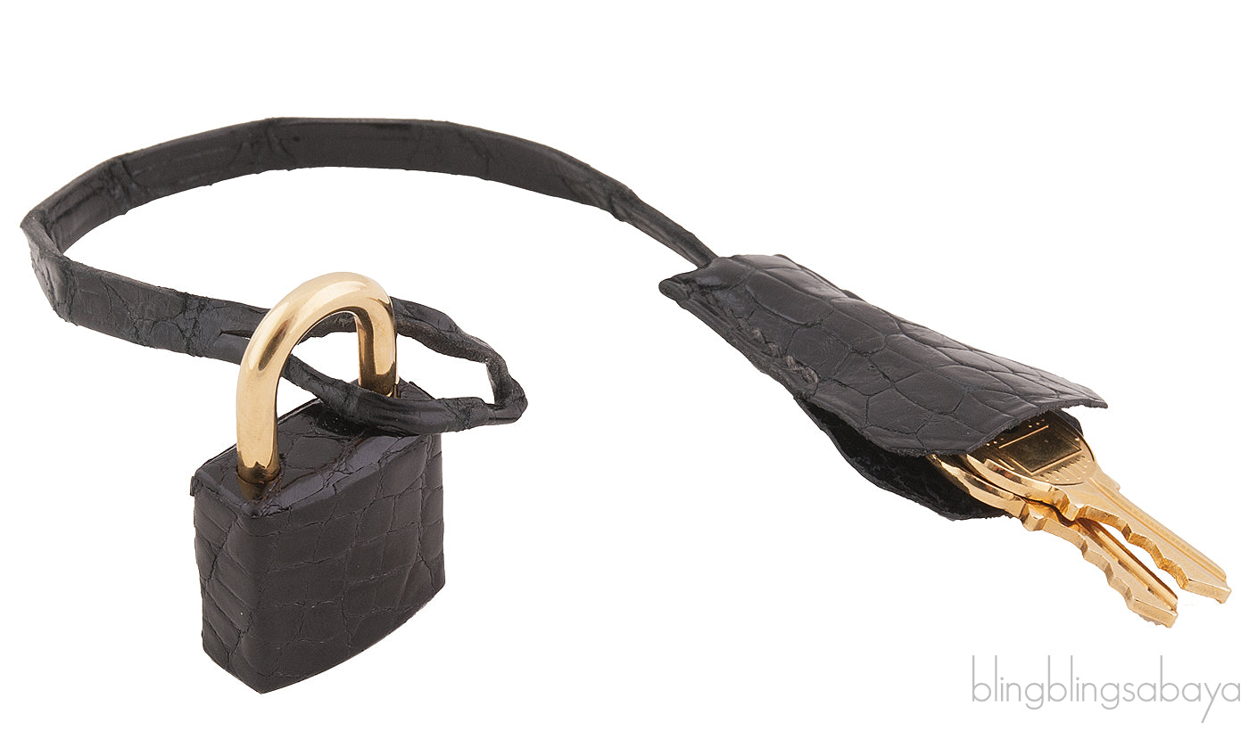 Kelly 35 Black Vintage Crocodile