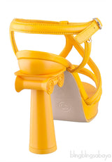 Parthenon Grecian Gladiator Column Heels Yellow