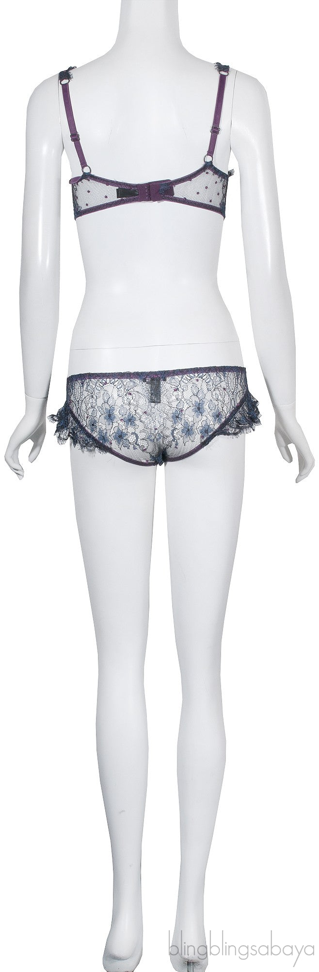 Purple Lace Crystal Bra & Brief
