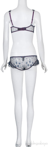 Purple Lace Crystal Bra & Brief