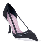 Black Satin Cut-out Pump
