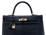 Kelly 35 Black Togo Retourne GHW