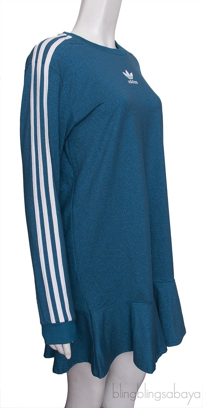 Metallic Blue LS Dress