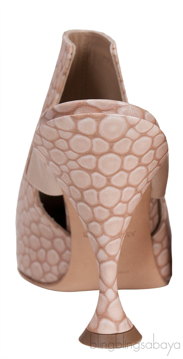Stingray Print Pointed Toe Mules