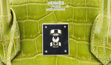 Birkin 35 Vert Anis Porosus PHW