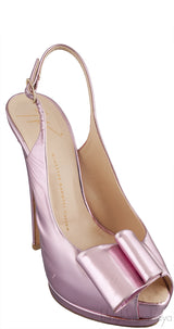Metallic Pink Slingback Heels