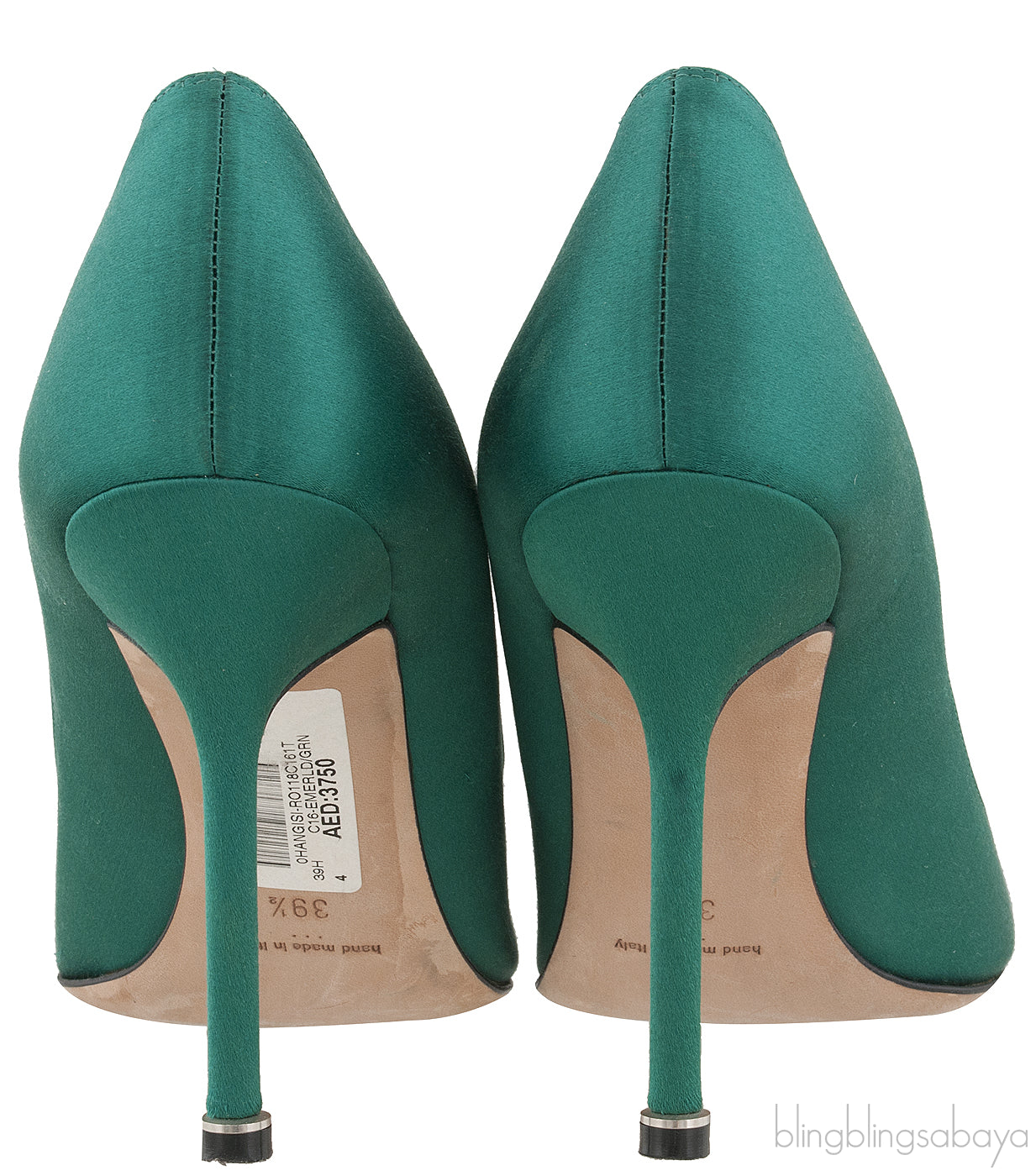 Emerald Hangisi Satin Jeweled Pump