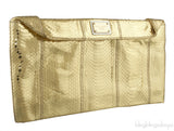 Gold Python Clutch Bag