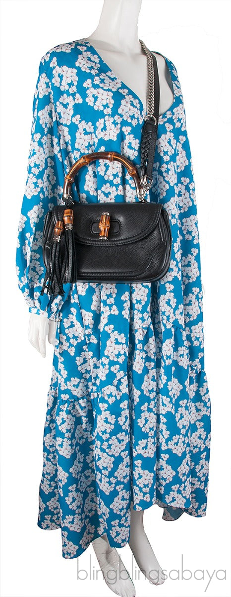 Black Bamboo Top Handle Bag