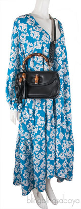 Black Bamboo Top Handle Bag