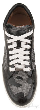 Black Patent Camou Silver Sneakers