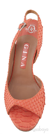 Orange Python Slingback Heels
